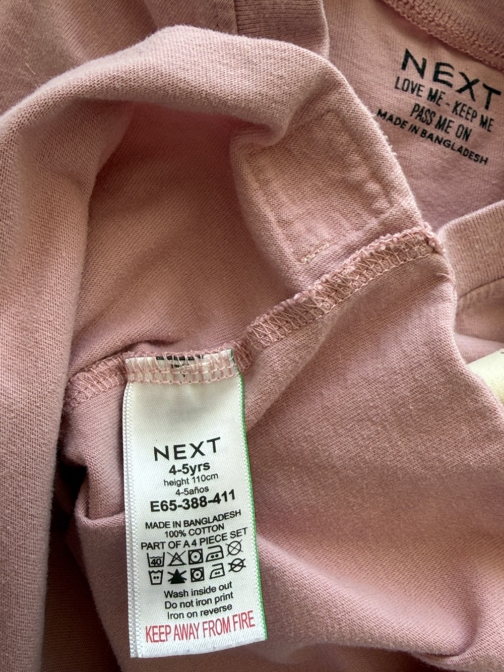 next Mauve Pink Short Sleeve Tee with White Sun Patch - Picture 8 of 8